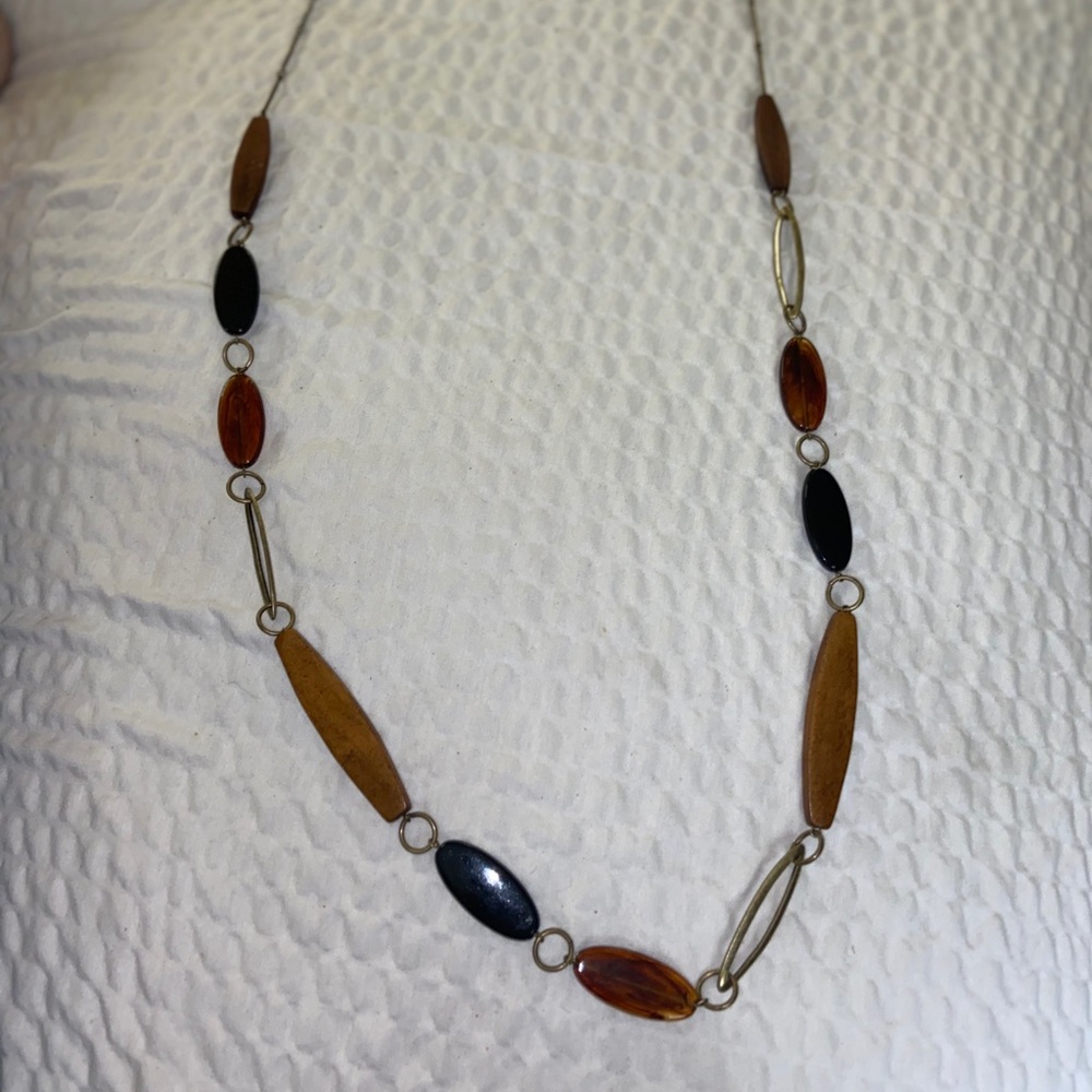 Necklace-Xtra long earthtone necklace